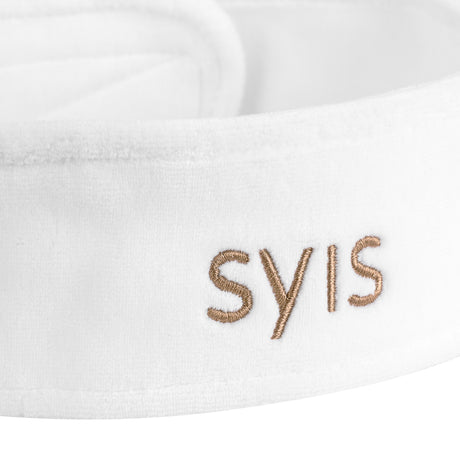 Soft White SYIS Beauty Headband With Embroidered Logo For Salon Use