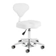 Azzurro 156-F snow-white cosmetic stool with backrest – front view