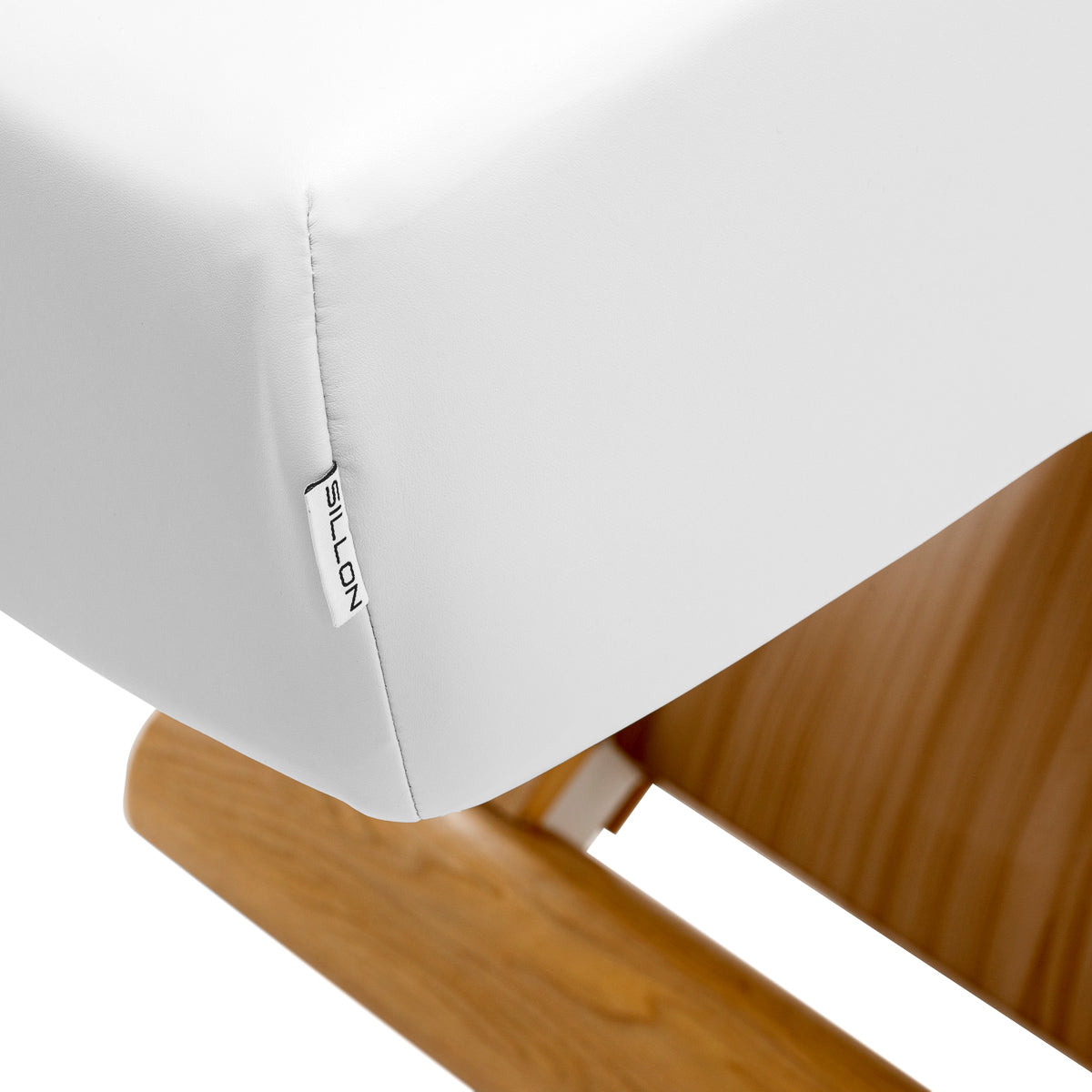 Sillon Siesta Elektryczna Leżanka SPA – Biała, Jasnobrązowa Podstawa · Zdejmowany pokrowiec