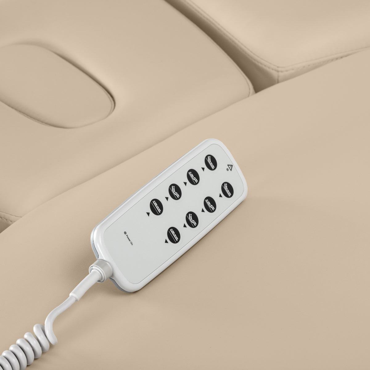 Elektryczna Leżanka SPA Sillon Relax – Kolor Beżowy, Podstawa Czarna · Pilot
