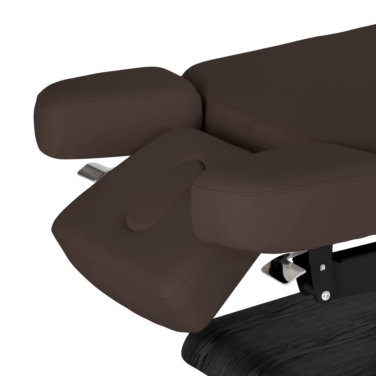 Elektryczna Leżanka SPA Sillon Relax – Kolor Ciemny Brąz, Podstawa Czarna · Boczne części zagłówka