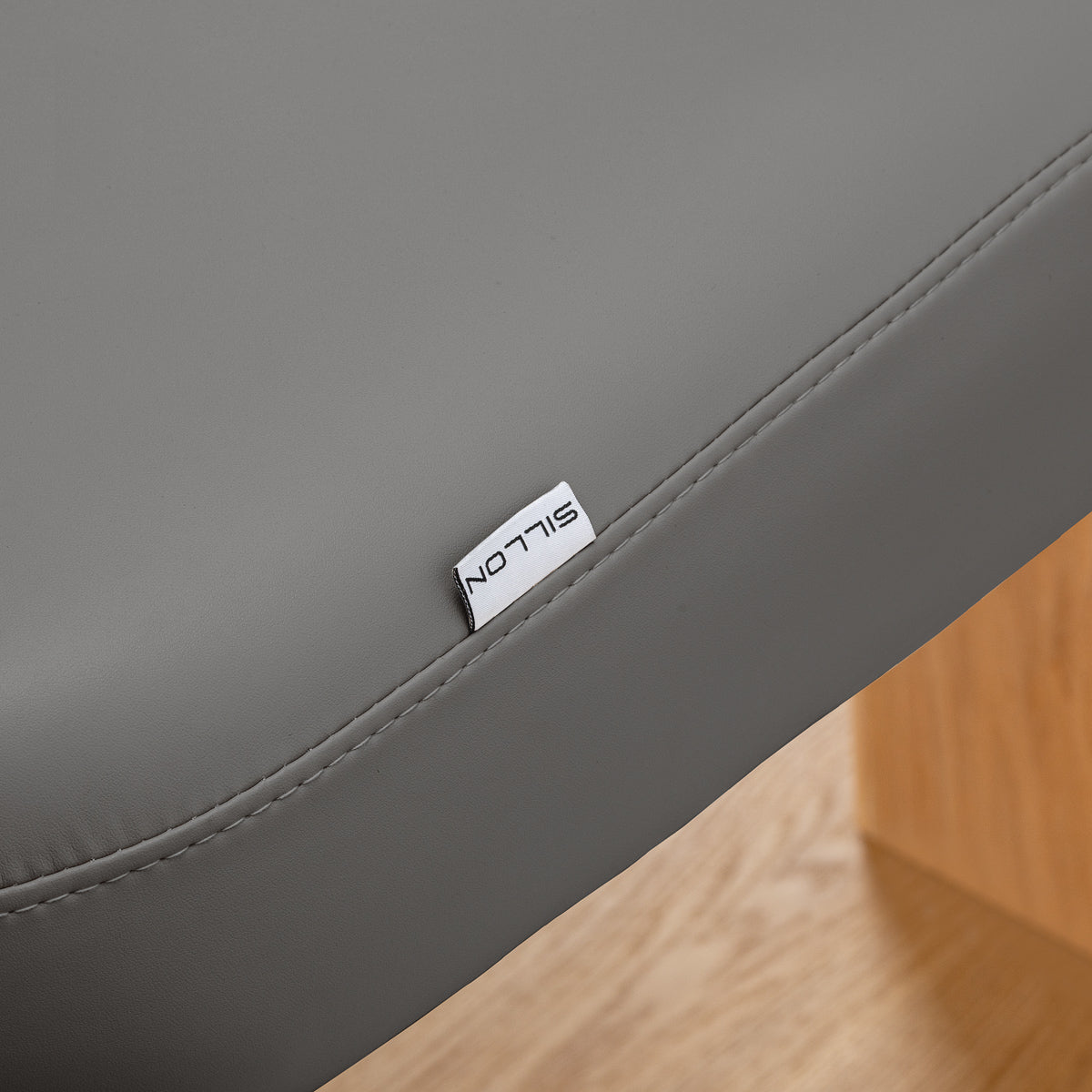 Sillon Relax · szary / jasnobrązowa · metka Sillon i szew