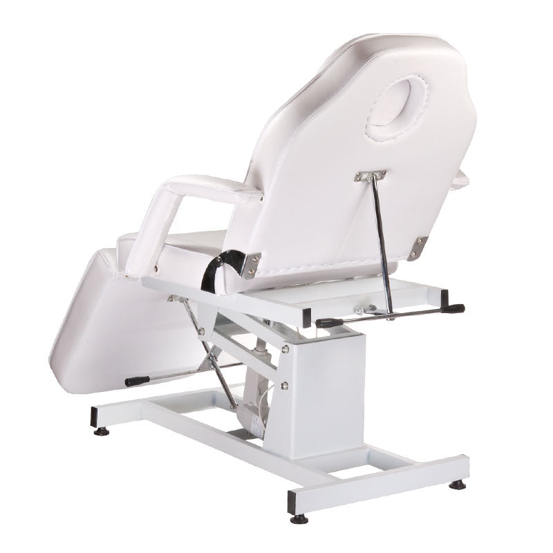 Electrical cosmetic chair BD-8251 by Beauty System, white electric salon chair with adjustable features and cushioned seating.