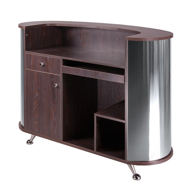 Reception desk BD-3317 by Beauty System featuring a sleek, modern design with a smooth surface and organized workspace.