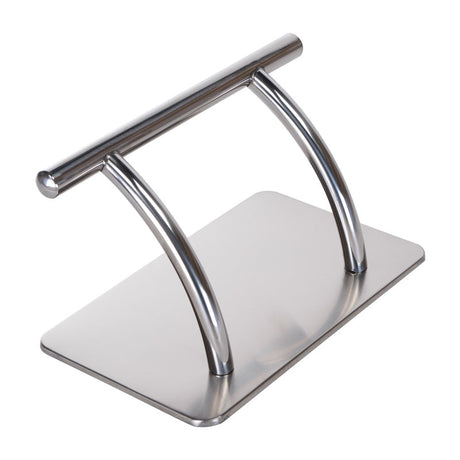 Chrome hairdressing stool BD-07 by Beauty System with adjustable height and cushioned seat for salon use