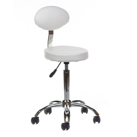 Cosmetic Stool with backrest BH-7289 White - BVShop