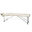 Beauty System massage and rehabilitation table BS-723 Cream with padded surface and adjustable height for therapy sessions.