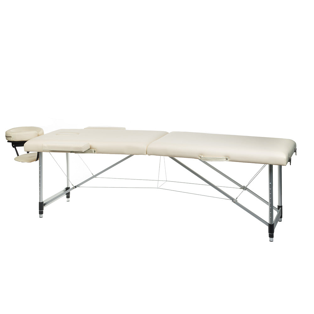 Beauty System massage and rehabilitation table BS-723 Cream with padded surface and adjustable height for therapy sessions.