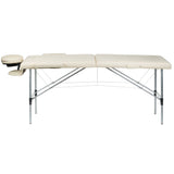 Beauty System BS-723 massage and rehabilitation table with cream, featuring a padded surface and adjustable headrest for therapy sessions.