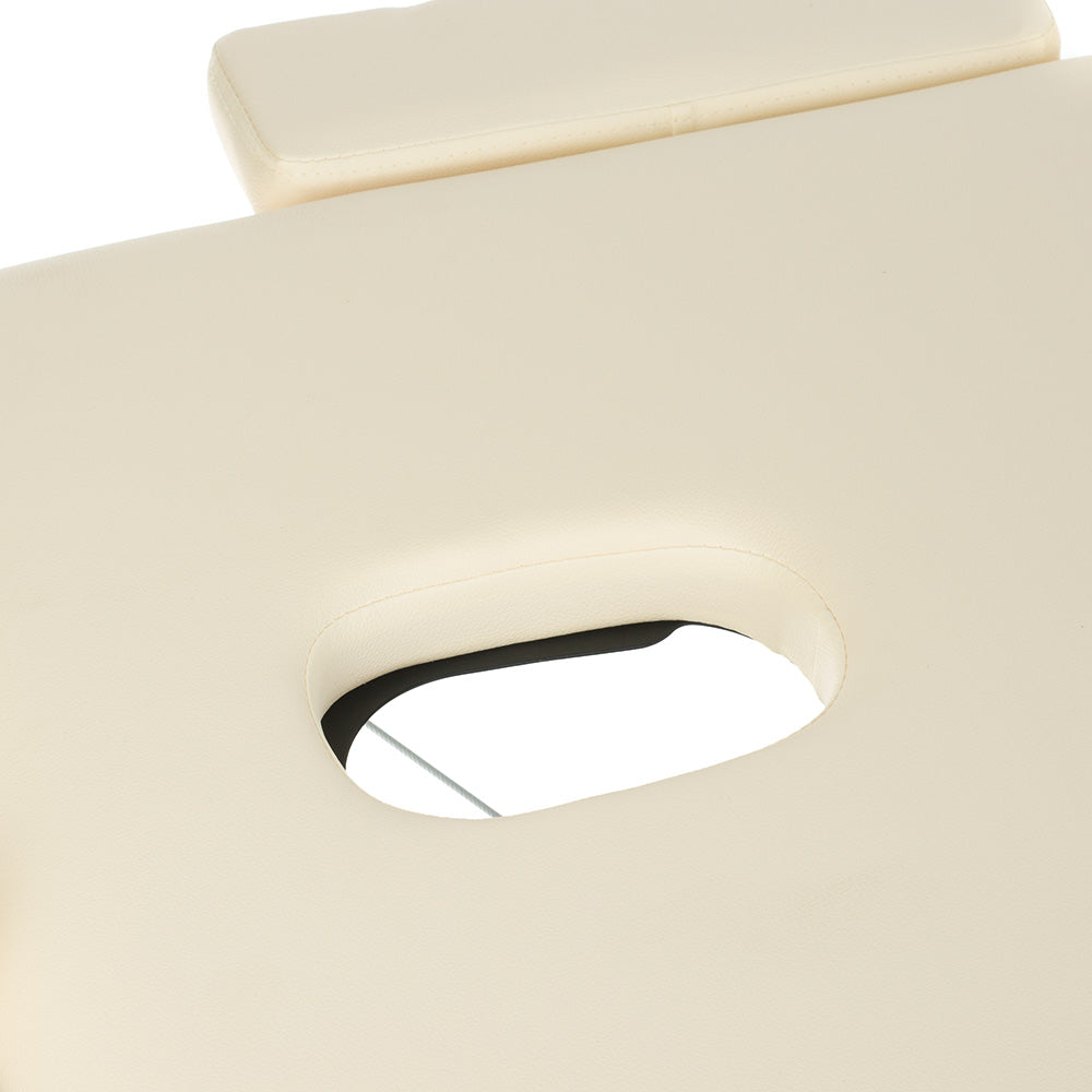 Beauty System BS-723 Massage and Rehabilitation Table with cream surface, adjustable height, and padded padding for therapy sessions.