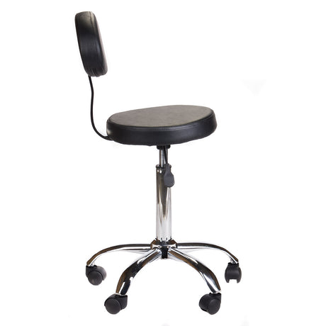 Cosmetic Stool with backrest BH-7289 Black - BVShop