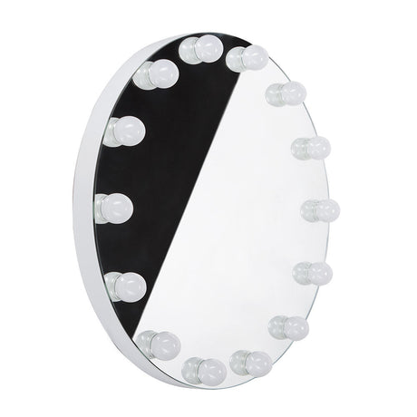 LED illuminated Hollywood oval mirror by Beauty System, 80cm wide, with bright LED lighting and sleek oval frame.