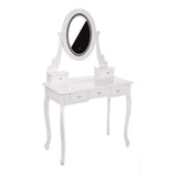 KARI White Vanity Table with LED Mirror & Stool - BVShop