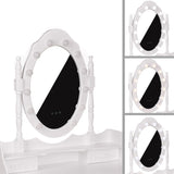 White NINA Dressing Table with LED Mirror + Stool - BVShop