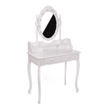 White NINA Dressing Table with LED Mirror + Stool - BVShop