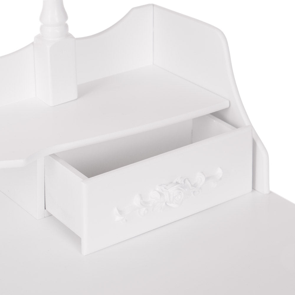 White NINA Dressing Table with LED Mirror + Stool - BVShop