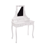 White MONICA vanity table with LED mirror + stool - BVShop