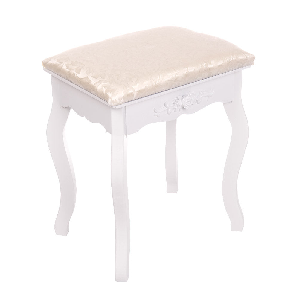 White MONICA vanity table with LED mirror + stool - BVShop