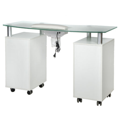 Manicure table with mounting hole BD-3453+O White - BVShop
