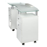 Manicure table with mounting hole BD-3453+O White - BVShop