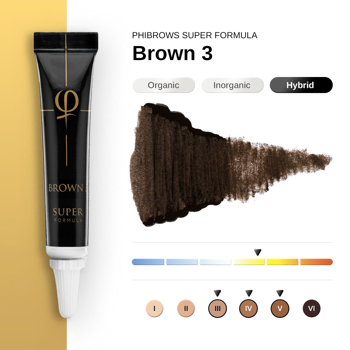 PhiBrows SUPER Brown 3 PMU & Microblading Pigment 5ml — shade and colour information
