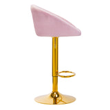 4Rico Bar Hocker QS-B16G pink velvet - BVShop