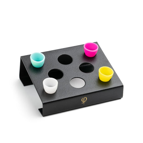 PhiAcademy Ink Cup Holder — pigment holder shown with example silicone cups