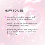 DuoClean cleanser helps remove residue from brows and lashes