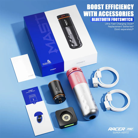 Mast Racer Pro Pink Wireless Tattoo Pen 4.2mm Stroke - BVShop