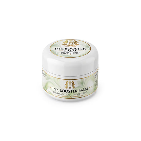 Skin Monarch Ink Booster Balm 30ml, widok pod kątem z wieczkiem i przednią etykietą