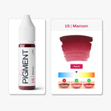 The Pigment 15 Maroon hybrid PMU pigment for lips