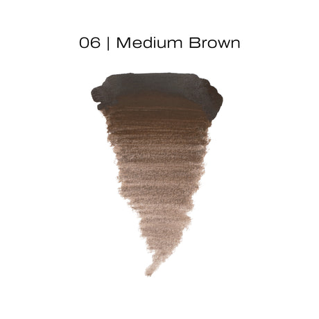 The Pigment 06 Medium Brown brow pigment swatch for PMU artists
