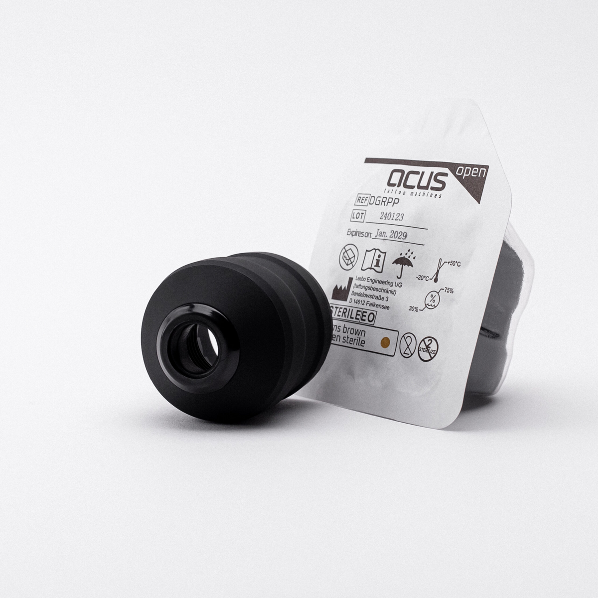 ACUS M1 Grip Plus Jednorazowy Uchwyt Do Tatuażu Czarny 40mm — uchwyt z indywidualnym sterylnym opakowaniem