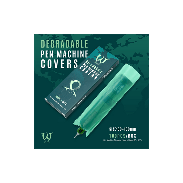 Bio Degradable Machine Pen Cover Green 100pcs - BVShop