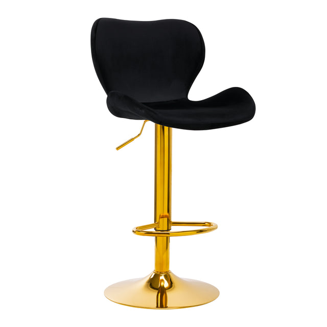 BAR STOOL QS-B15 VELVET BLACK - BVShop