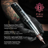 Bishop PMU Wand Rose Gold Wireless Machine Kit Stroke 3.5mm - BVShop