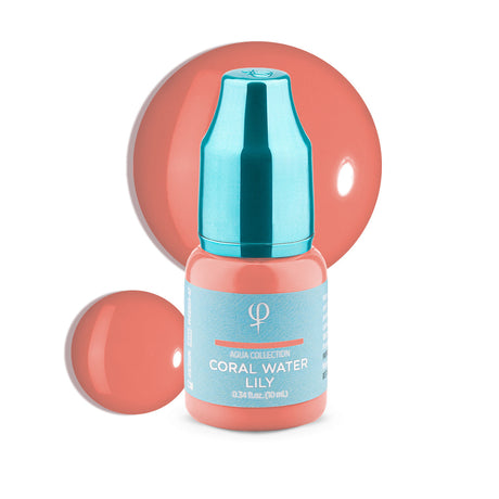 PhiAcademy PMU Aqua Coral Water Lily Pigment 10ml on a light background