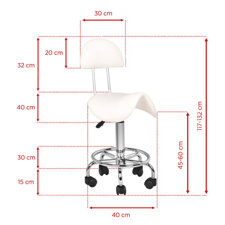 Cosmetic stool 6001 white - BVShop