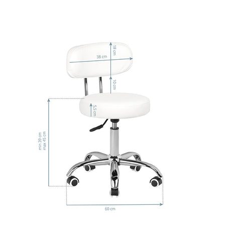 Cosmetic stool for pedicure a-007 white - BVShop