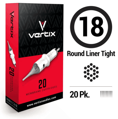 Vertix Tattoo Round Liner Tight Cartridges - BVShop