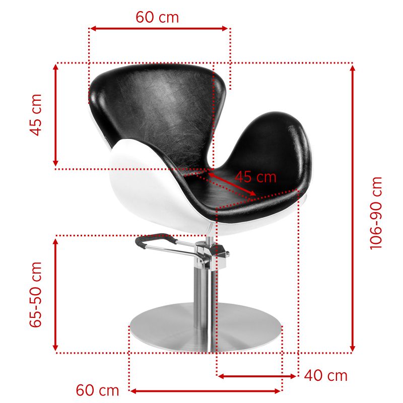 Gabbiano hairdressing chair Amsterdam black and white - BVShop