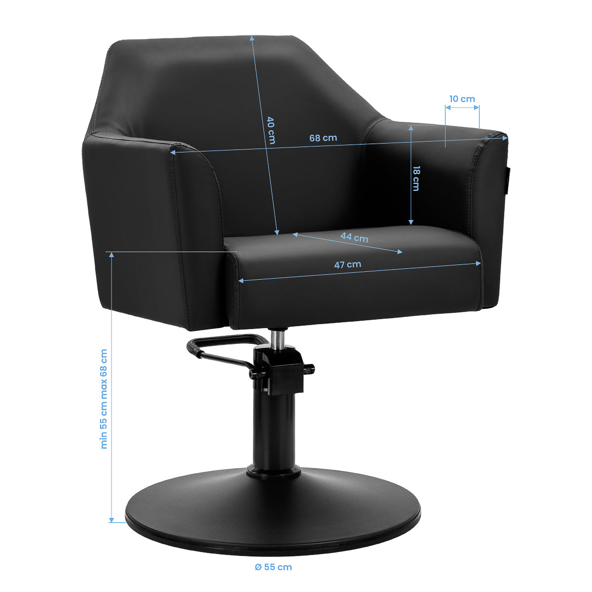 Gabbiano Hairdressing chair Davos black - BVShop