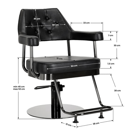 Gabbiano hairdressing chair Granda black - BVShop