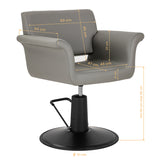 Gabbiano Lucca hairdressing chair grey - BVShop