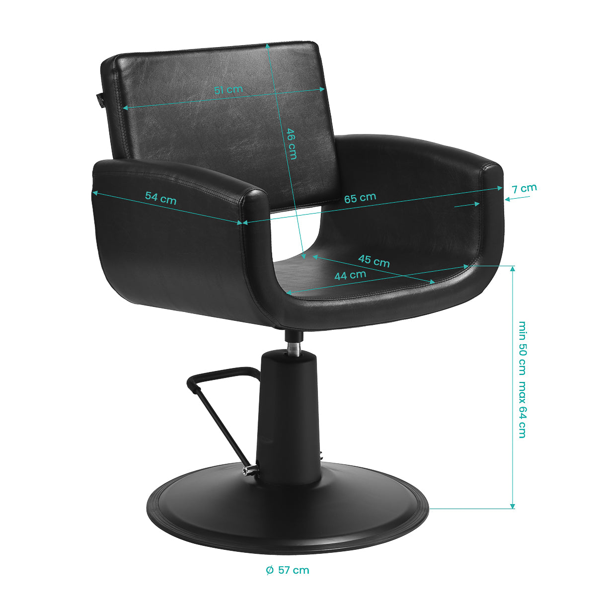 Gabbiano Mataro hairdressing chair black - BVShop