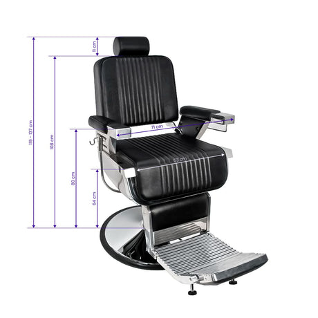 Gabbiano royal black barber chair - BVShop