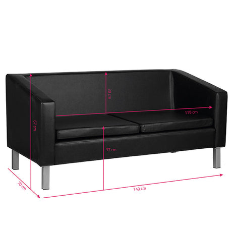 Gabbiano sofa for waiting room bm18003 black - BVShop