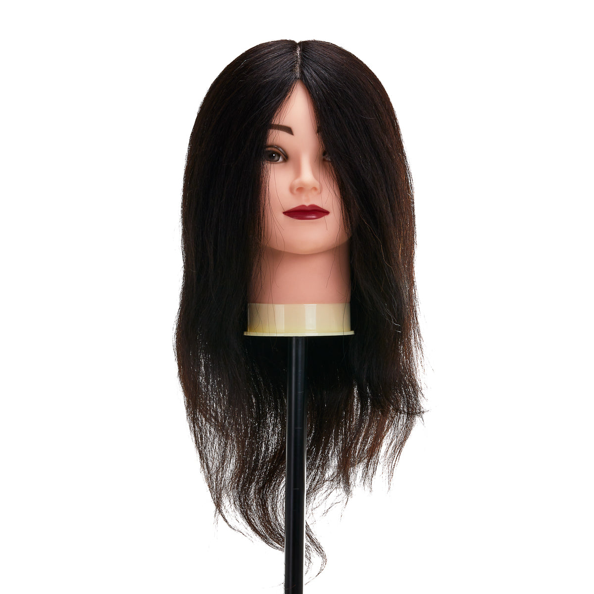 Gabbiano WZ1 hairdressing training head, natural hair, color 1#, length 16" - BVShop