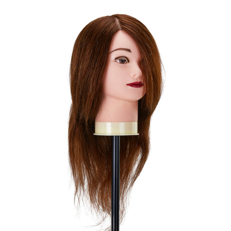 Gabbiano WZ1 hairdressing training head, natural hair, color 4#, length 16" - BVShop