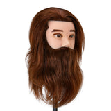 Gabbiano WZ4 training head with beard, natural hair, color 4#, length 8"+6" - BVShop